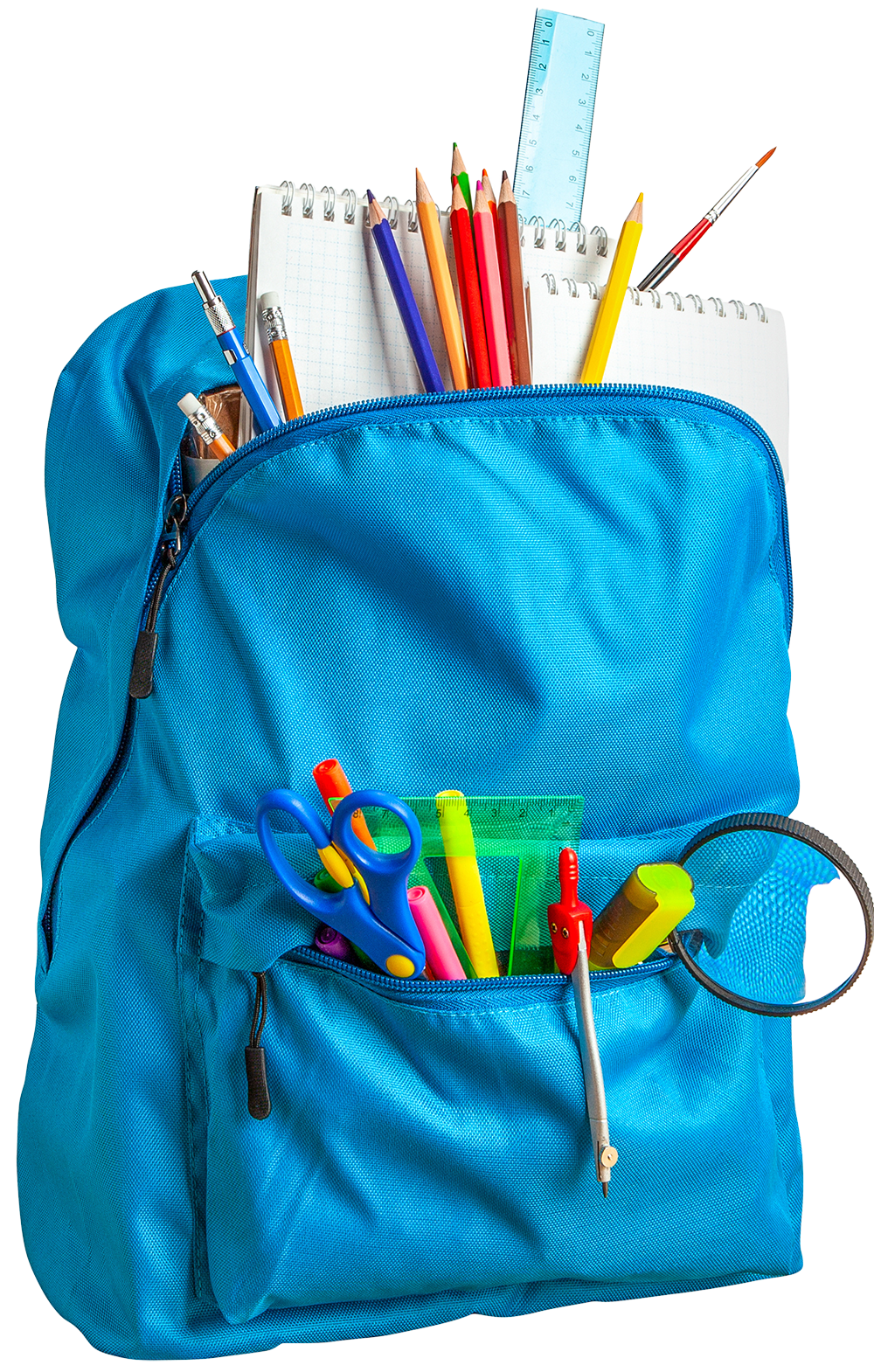 a backpack with school supplies